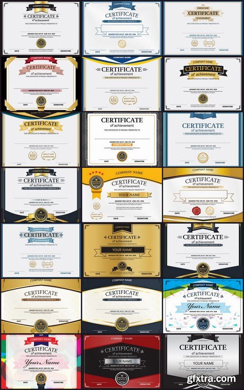 Certificate template vector - 46 EPS