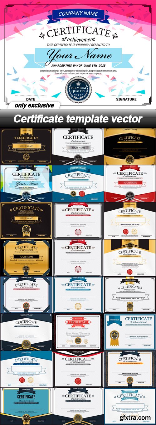 Certificate template vector - 46 EPS