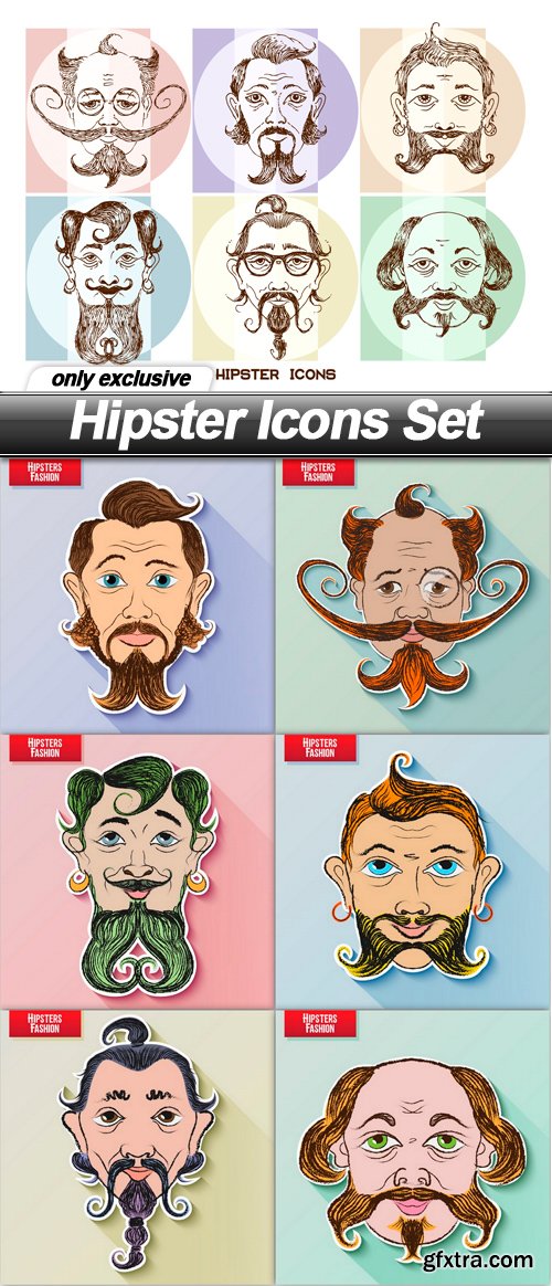 Hipster Icons Set - 7 EPS