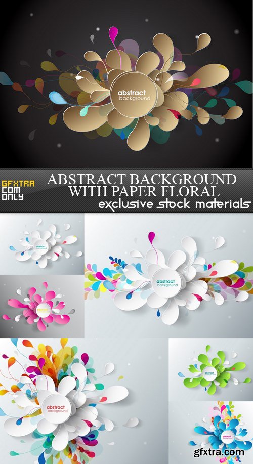 Abstract Background with Paper Floral - 7 EPS