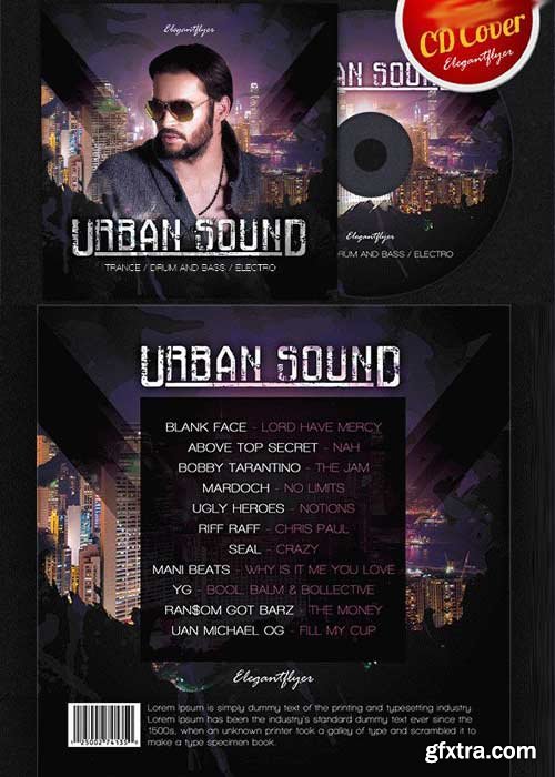 Urban Sound CD Cover PSD Template