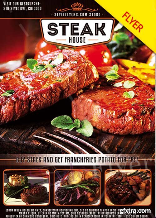 Steak House V6 PSD Flyer Template