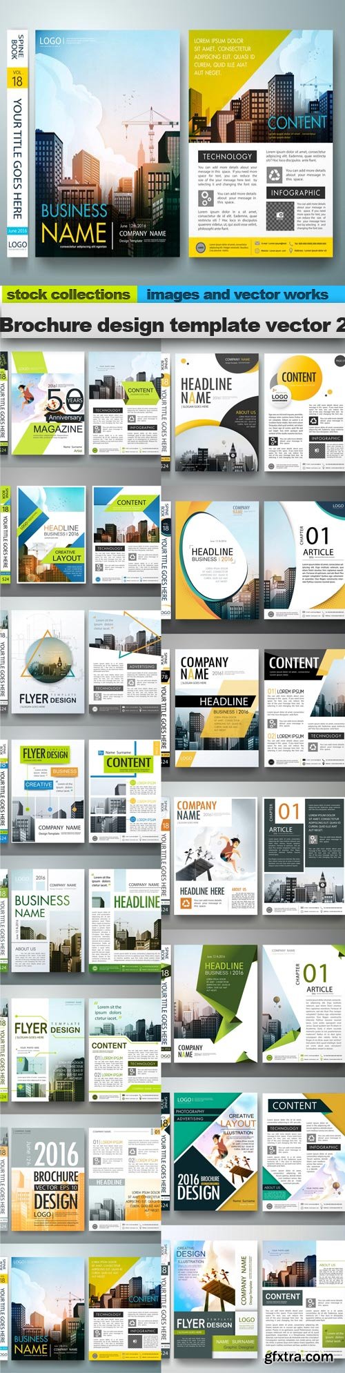 Brochure design template vector 2, 15 x EPS