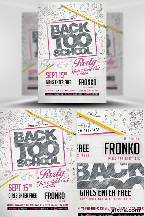 Back Too School Party Flyer Template