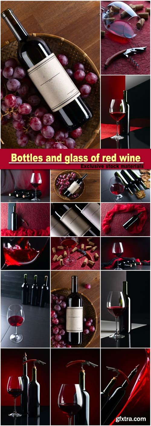 Bottles and glass of red wine