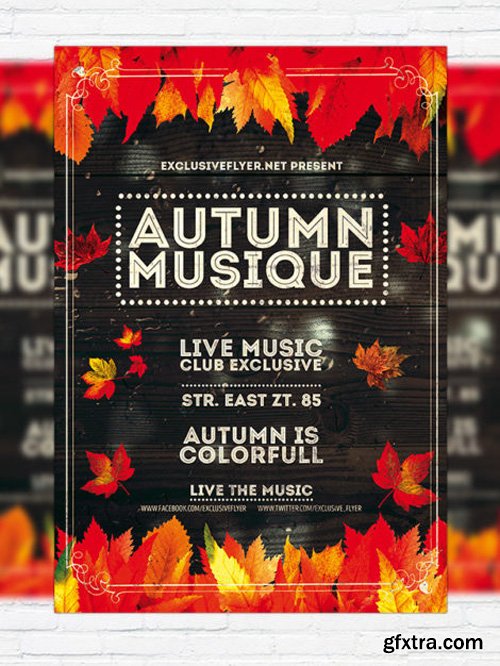 Autumn Musique - Flyer Template + Facebook Cover