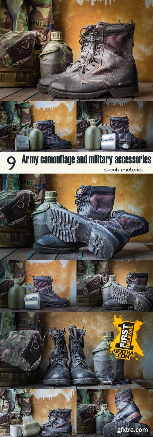 Army camouflage and military accessories