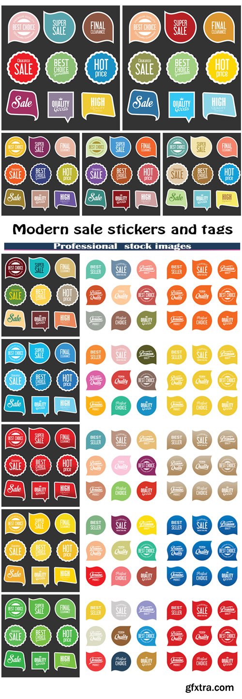 Modern sale stickers and tags collection