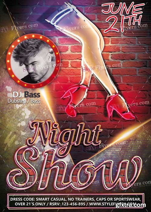 Night Show PSD Flyer Template