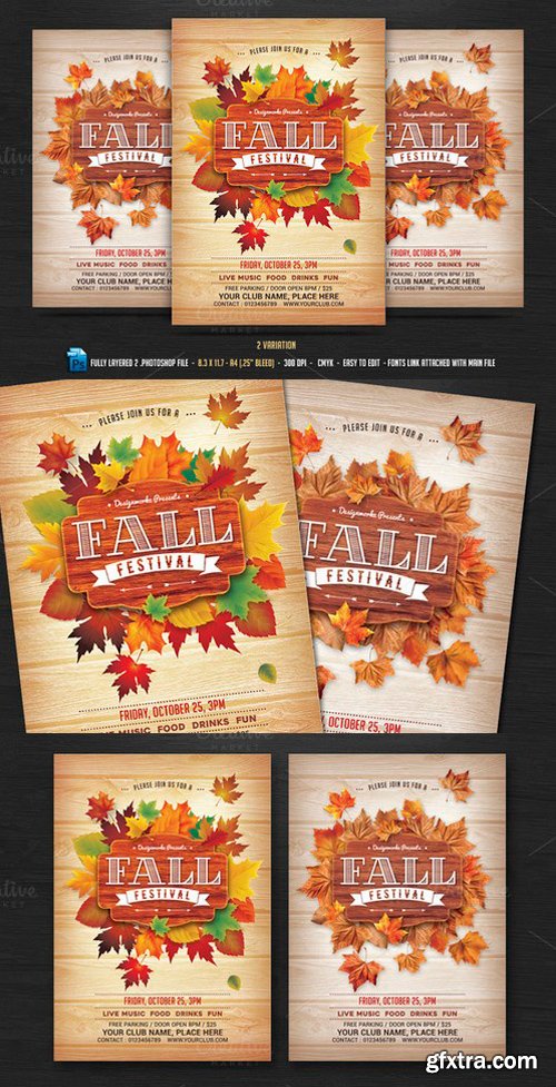 CM - Fall Autumn Festival Flyer & FBcover 344642