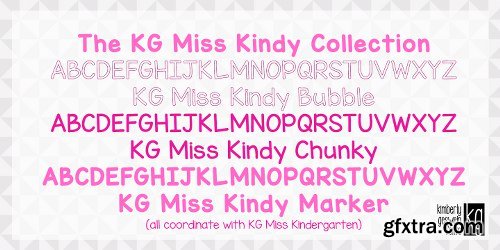 KG Miss Kindy Collection Font Family - 2 Fonts $99