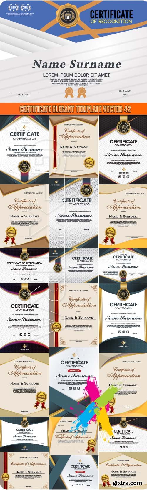 Certificate elegant template vector 42