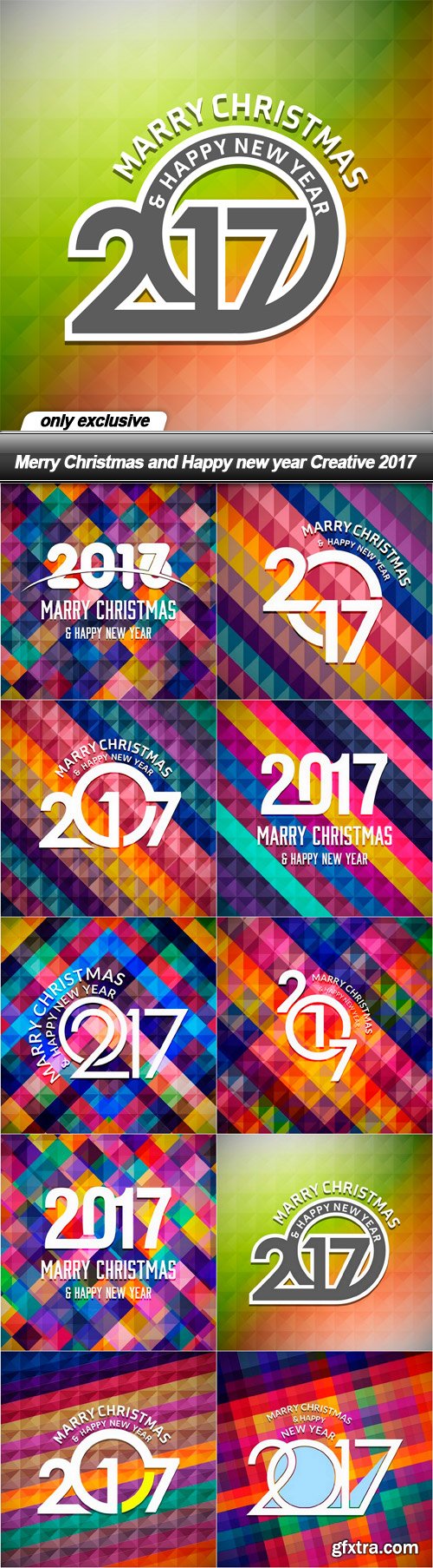 Merry Christmas and Happy new year Creative 2017 - 10 EPS