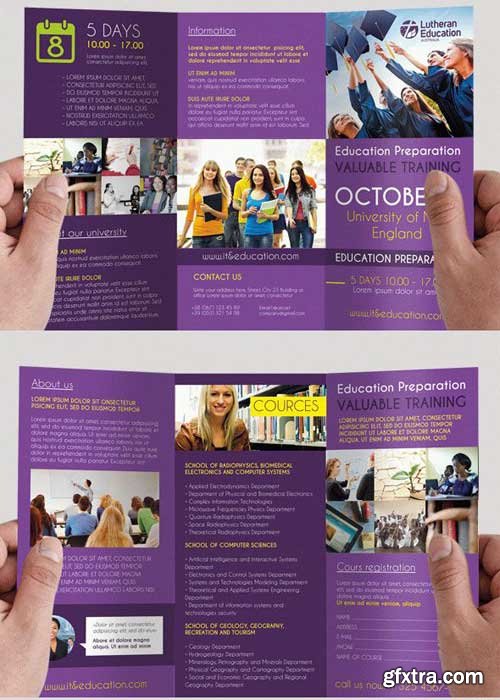 Education V2 Premium Tri-Fold PSD Brochure Template