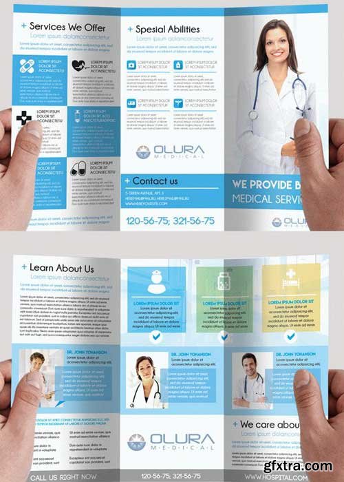 Medical V2 Premium Tri-Fold PSD Brochure Template