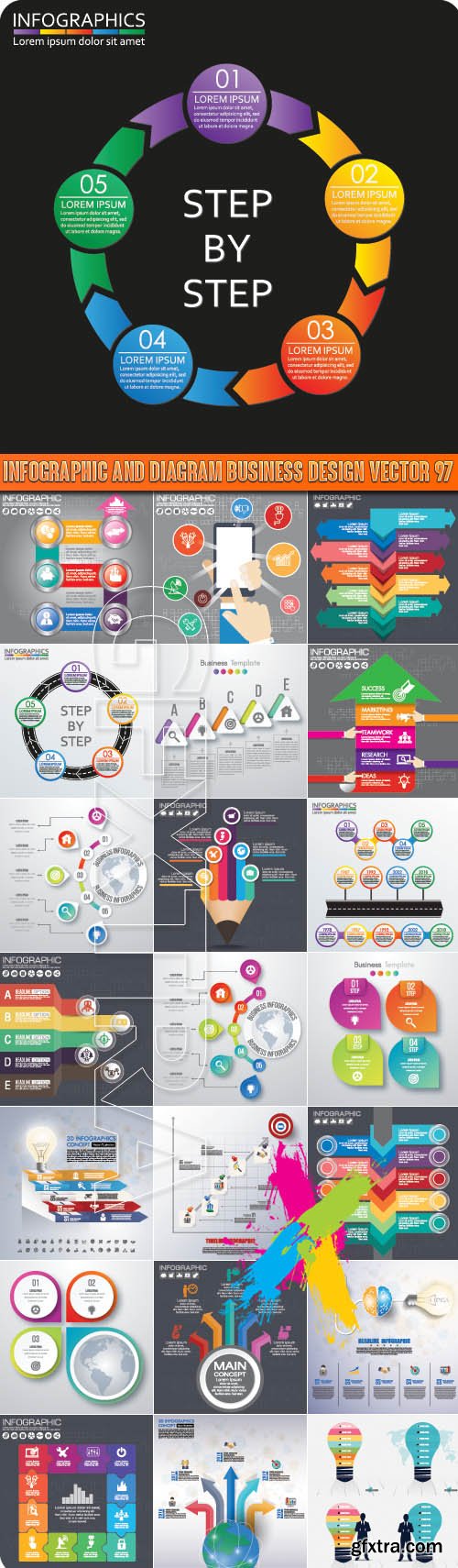 Infographic and diagram business design vector 97