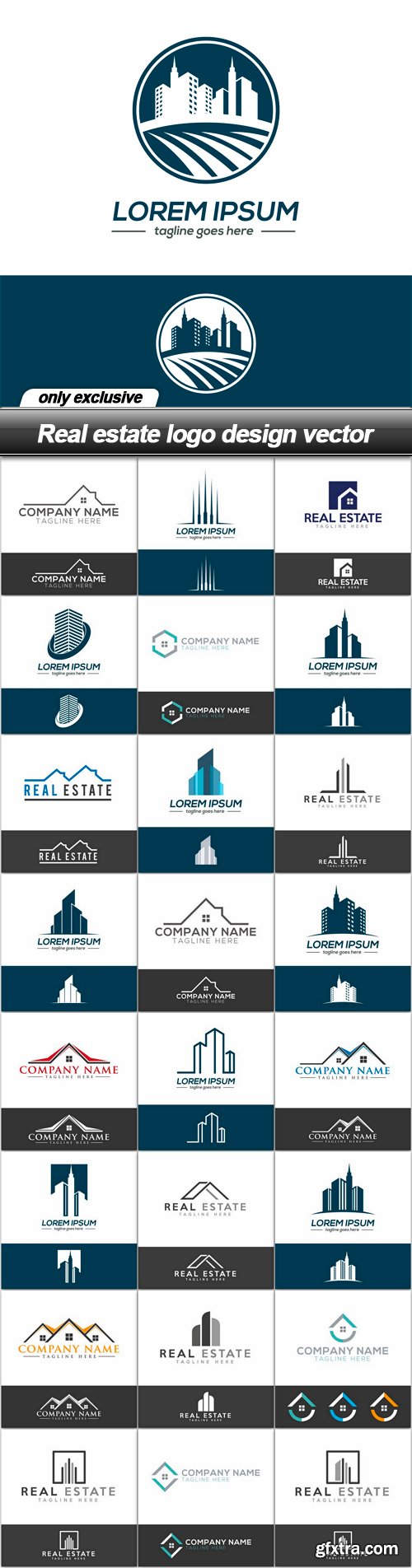 Real estate logo design vector - 25 EPS