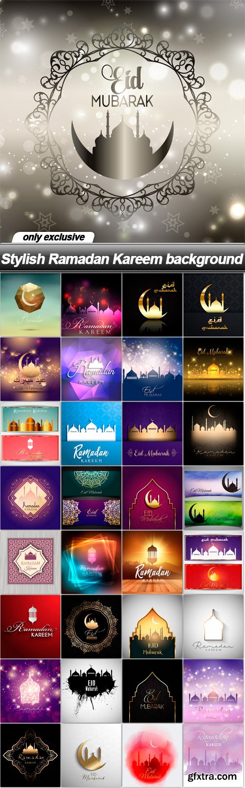 Stylish Ramadan Kareem background - 33 EPS