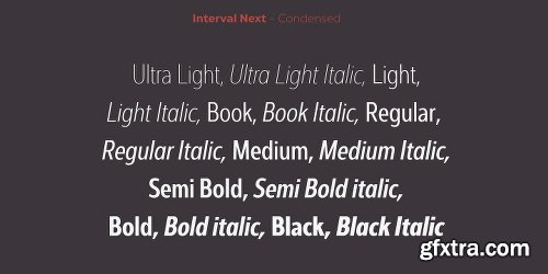 Interval Next Font family - 64 Fonts $999