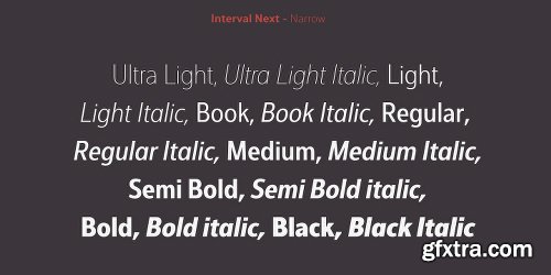 Interval Next Font family - 64 Fonts $999