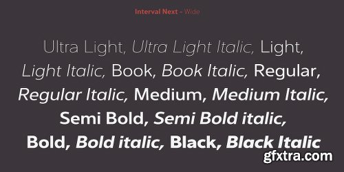 Interval Next Font family - 64 Fonts $999