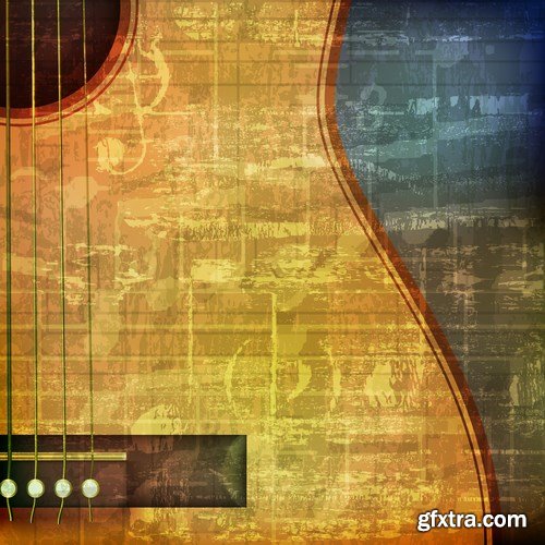 Abstract Music Grunge Vintage Background - 25xEPS