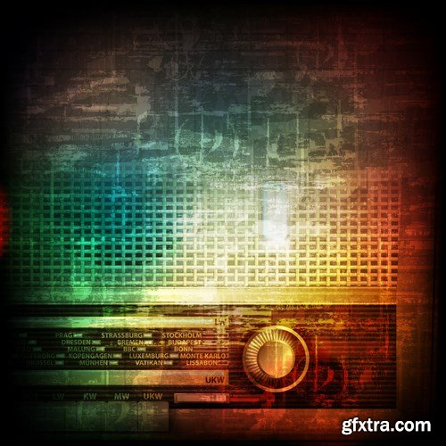 Abstract Music Grunge Vintage Background - 25xEPS