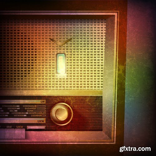 Abstract Music Grunge Vintage Background - 25xEPS