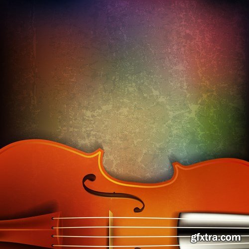 Abstract Music Grunge Vintage Background - 25xEPS