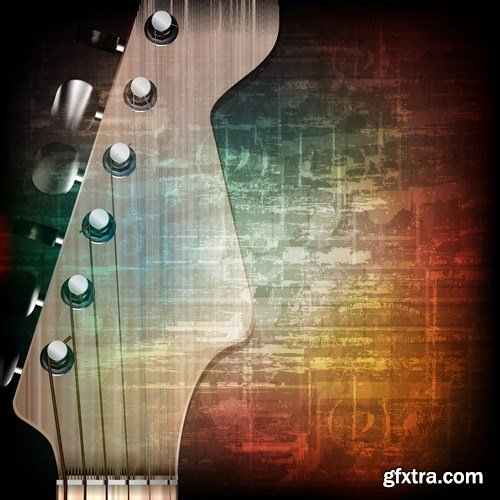 Abstract Music Grunge Vintage Background - 25xEPS