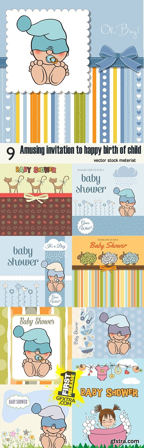 Amusing invitation to happy birth of child