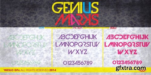 Genius Marks Font Family - 3 Fonts