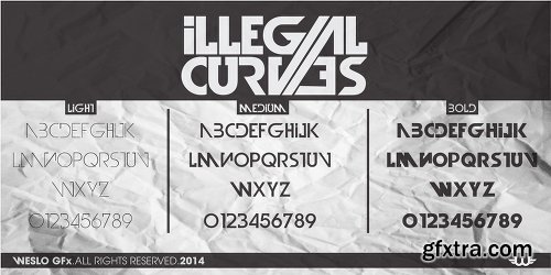 Illegal Curves Font Family - 3 Fonts