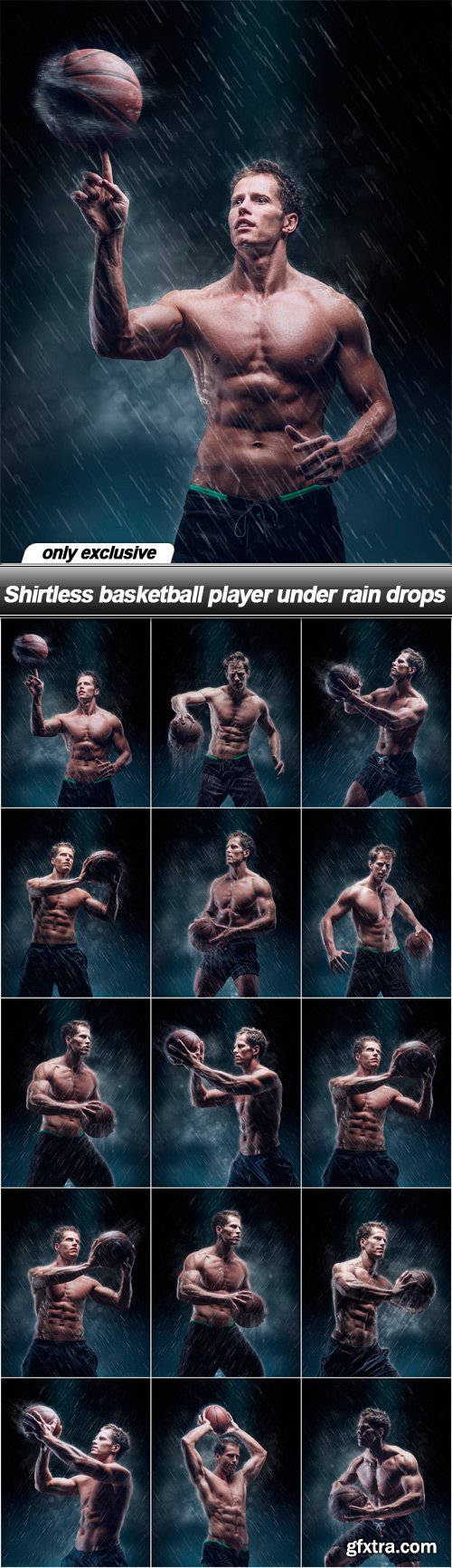 Shirtless basketball player under rain drops - 15 UHQ JPEG