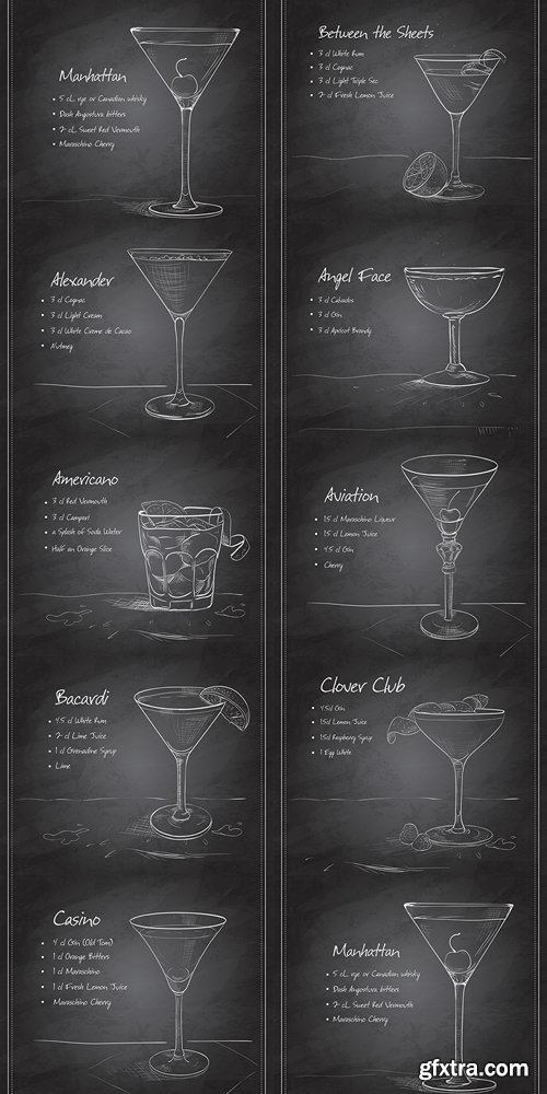 Coctail Between the Sheets on black board