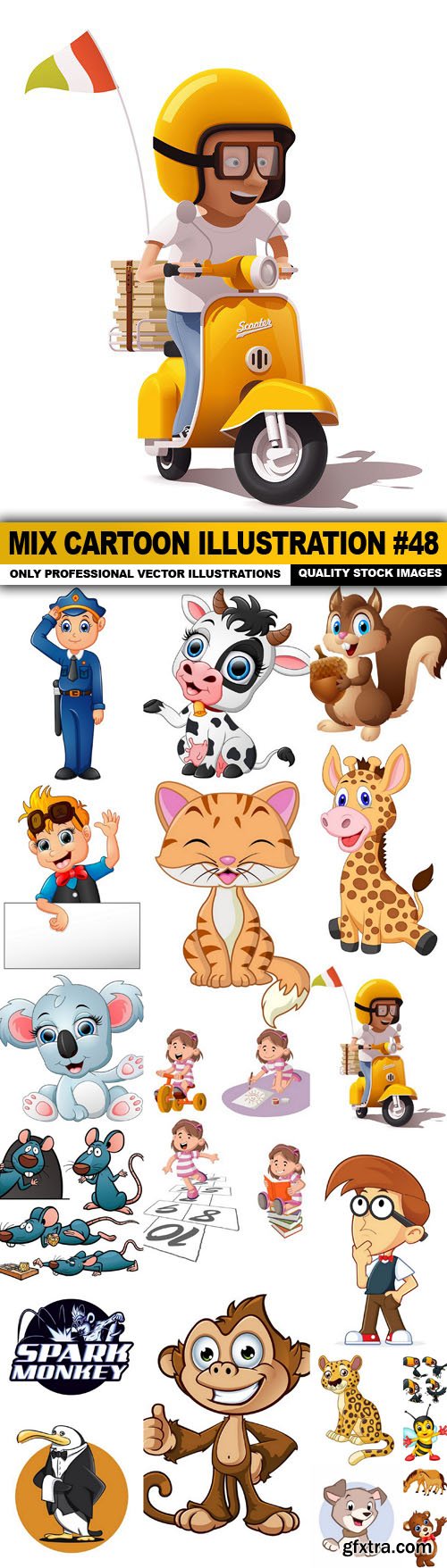 Mix cartoon Illustration #48 - 20 Vector