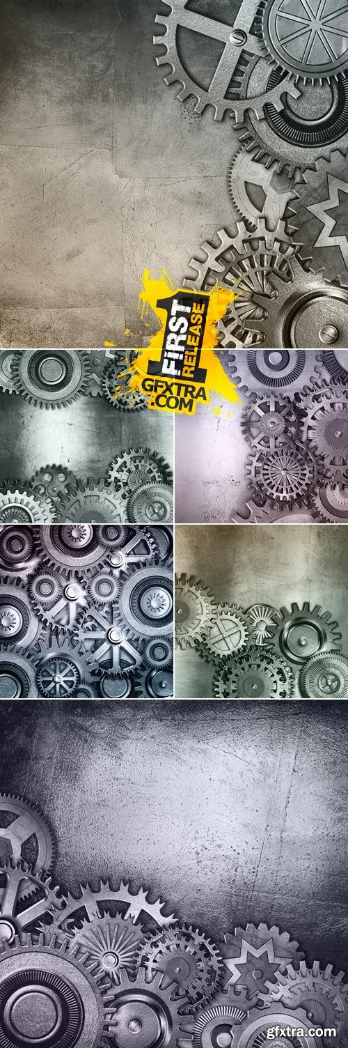 Stock Photo - Metallic Gears Backgrounds