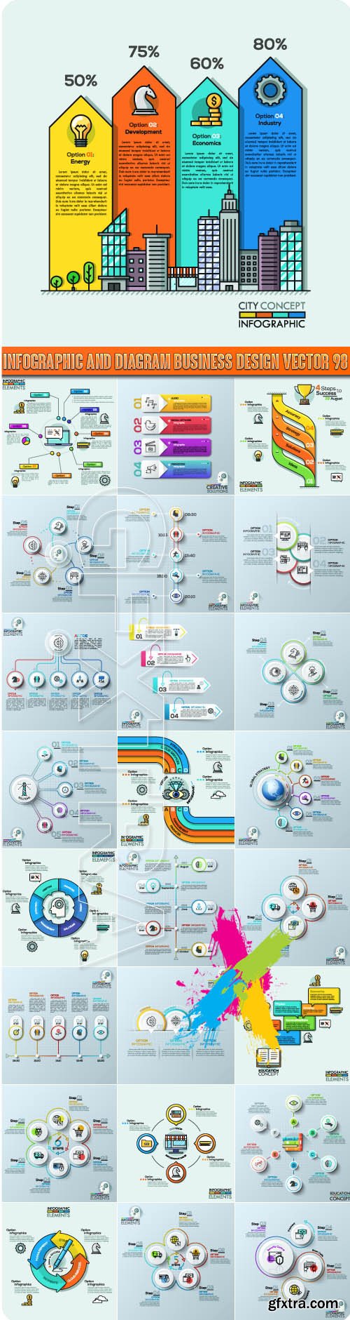 Infographic and diagram business design vector 98