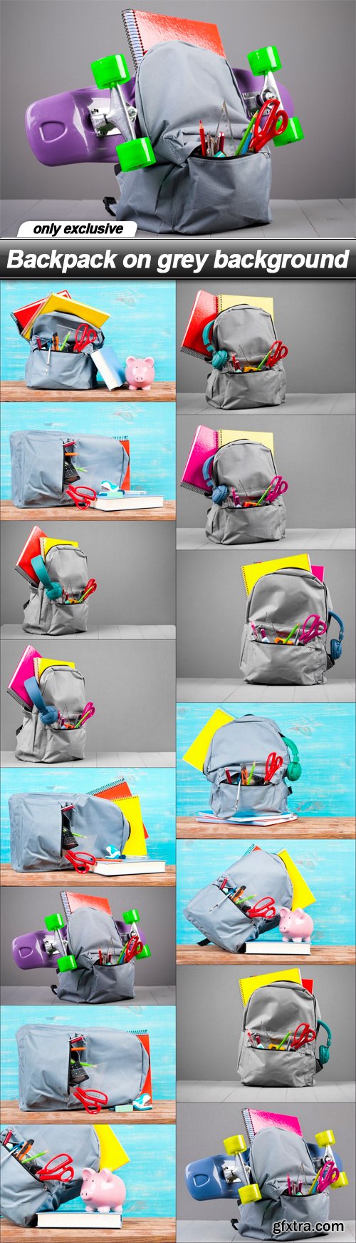 Backpack on grey background - 15 UHQ JPEG