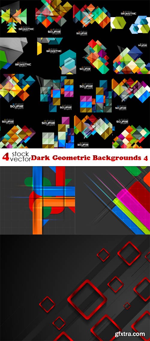 Vectors - Dark Geometric Backgrounds 4