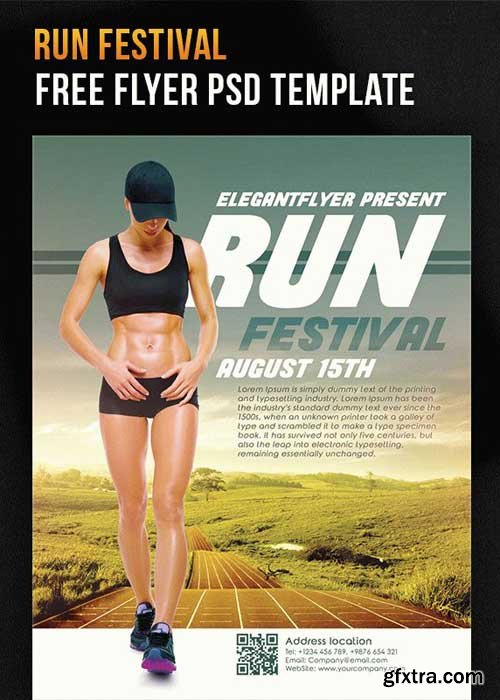 Run Festival V5 Flyer PSD Template + Facebook Cover