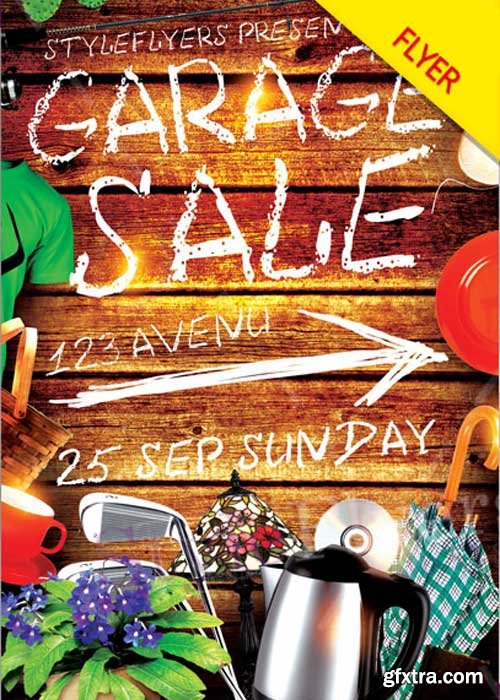 Garage Sale Flyer V8 PSD Flyer Template