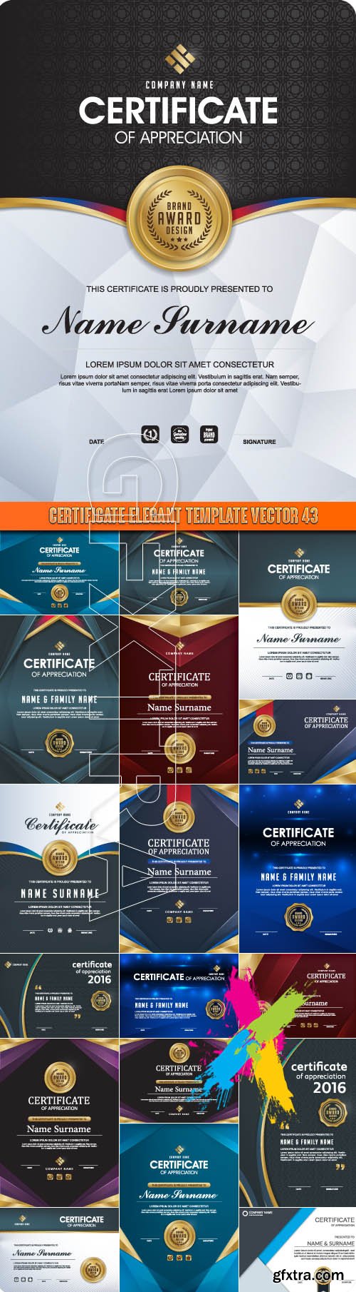 Certificate elegant template vector 43