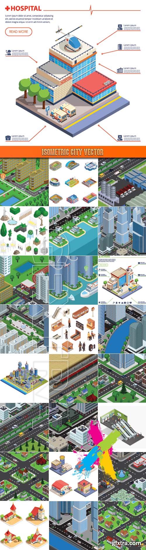 Isometric city vector