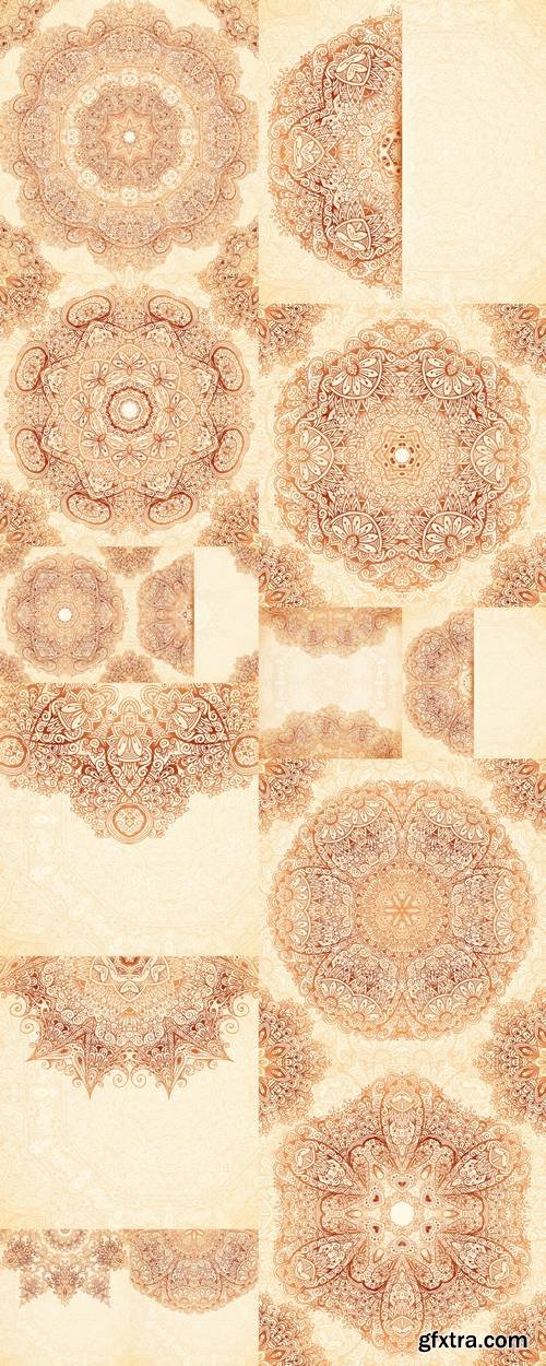 Ornate Vintage Seamless Pattern in Mehndi Style