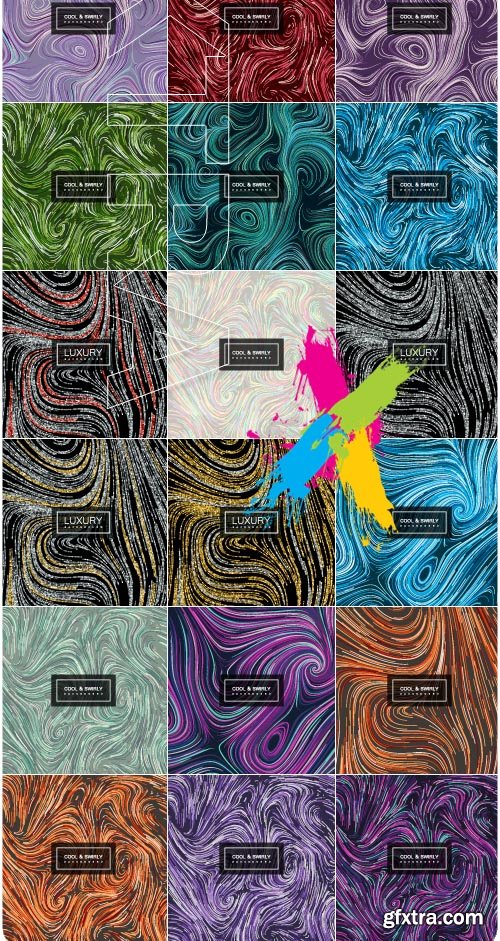 Abstract artistic curl background with swirled stripes vector