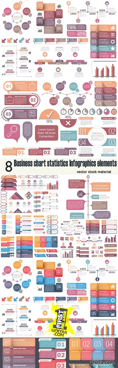 Business chart statistics Infographics elements