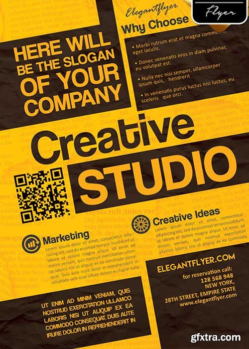 Creative Studio V1 Flyer PSD Template + Facebook Cover