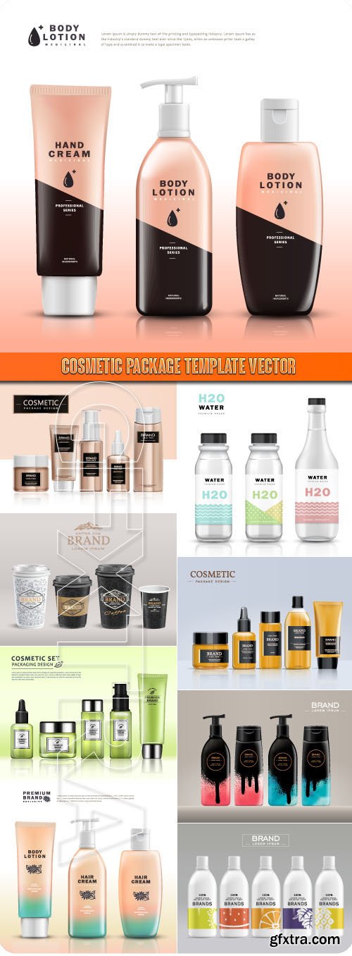 Cosmetic package template vector