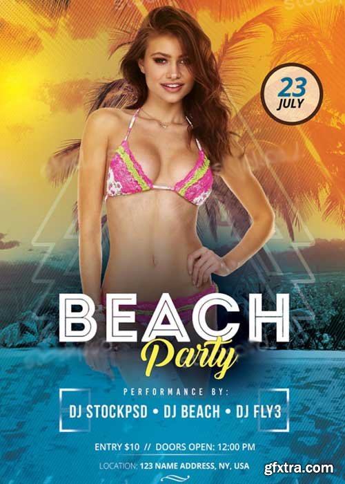 Beach Party V Flyer Psd Template Facebook Cover Gfxtra My Xxx Hot Girl 